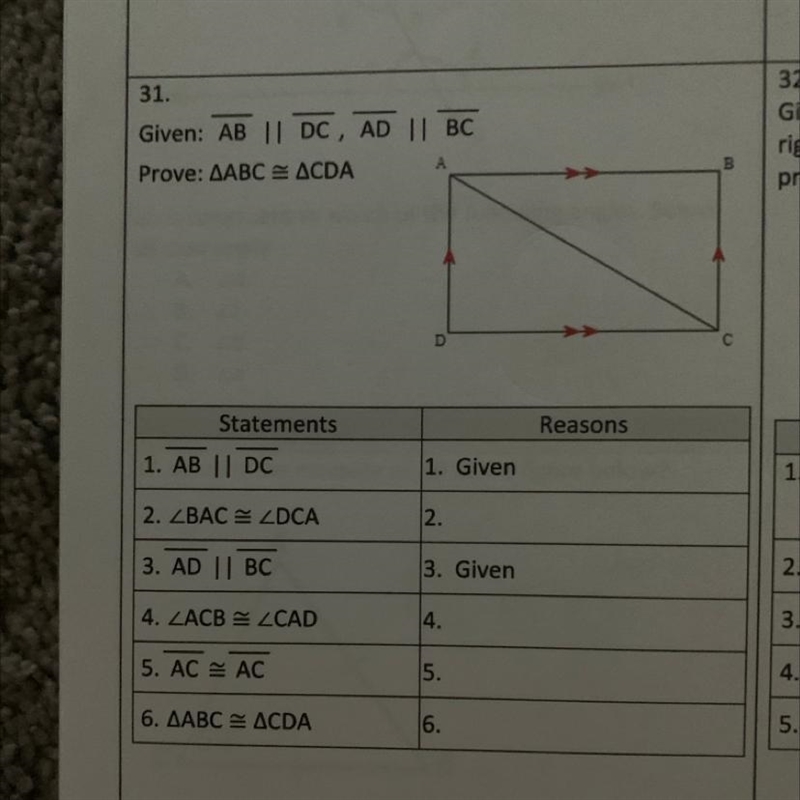 Given: AB || DC, AD || BC Prove:-example-1