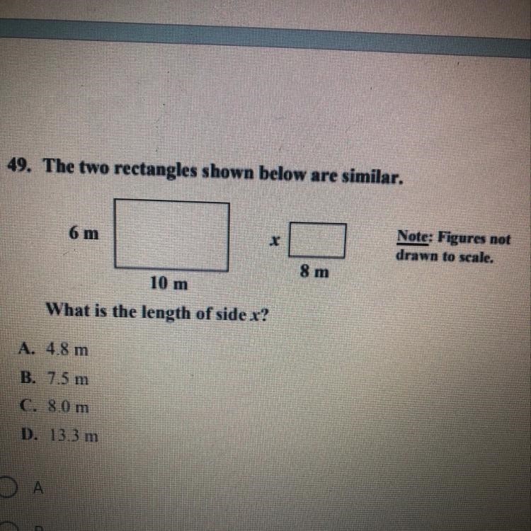 The two rectangles shown below are similar.-example-1