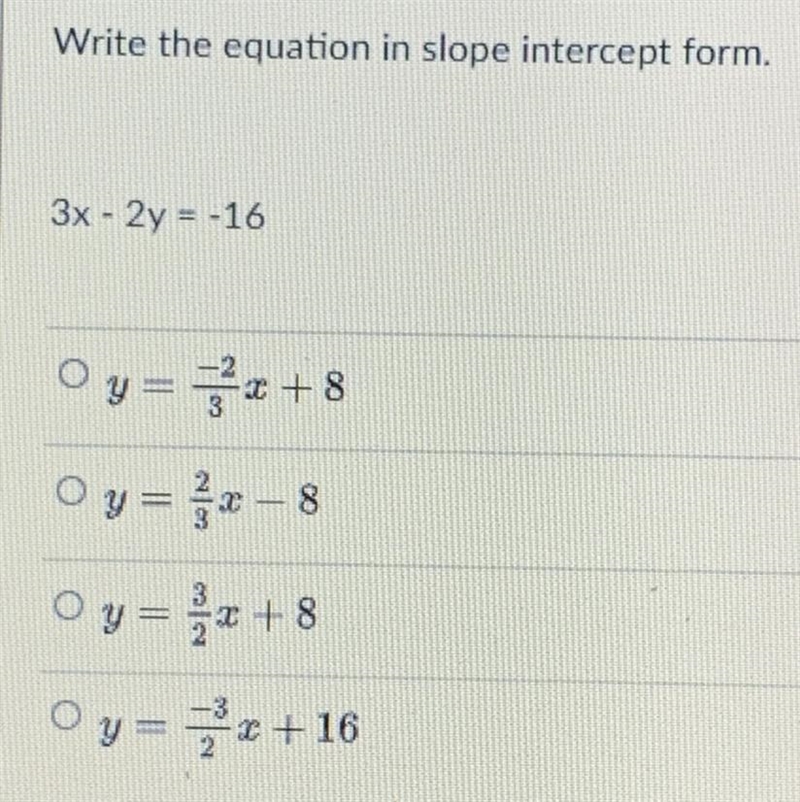 Write the equation in slope intercept form?-example-1