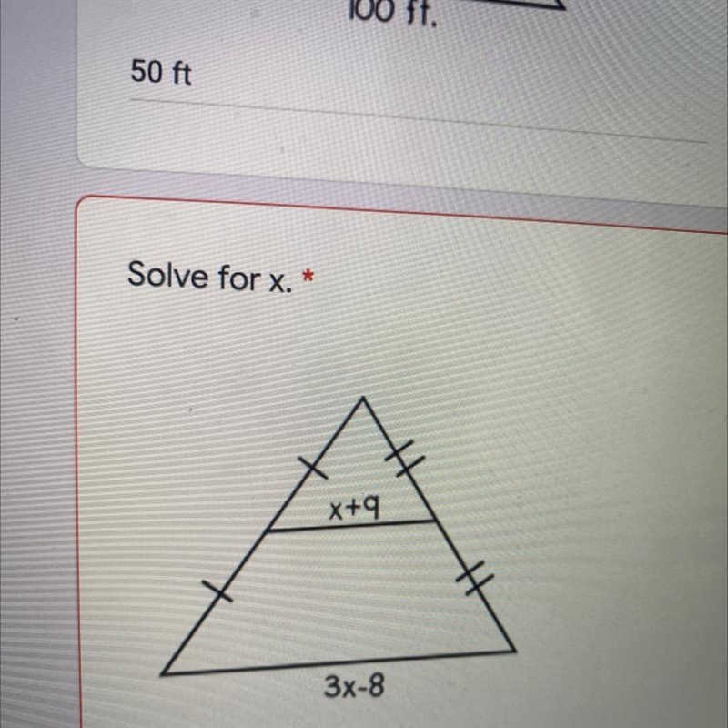 PLEASE HELP!! You have to solve for x but it’s the similar triangles way-example-1