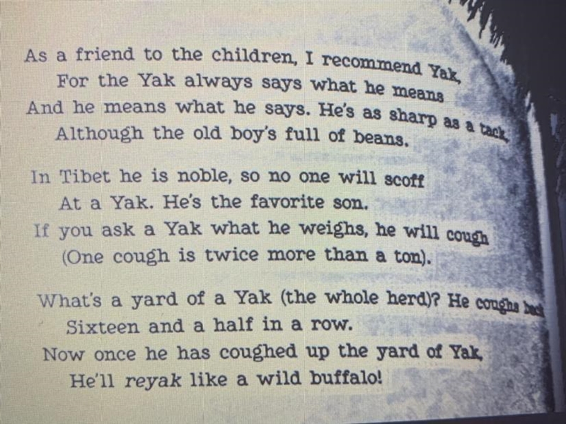 How much does a whole herd of yak’s weight? A.) 33 ounces B.) 33 pounds C.) 33 tons-example-1