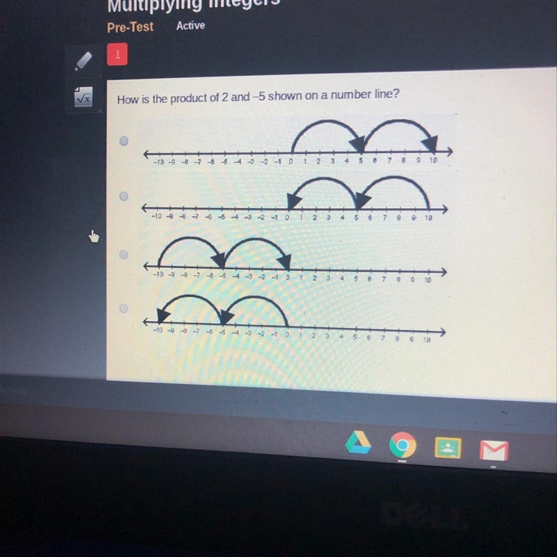 Hosiste product of 2 and 5 shown on anumber ine?-example-1