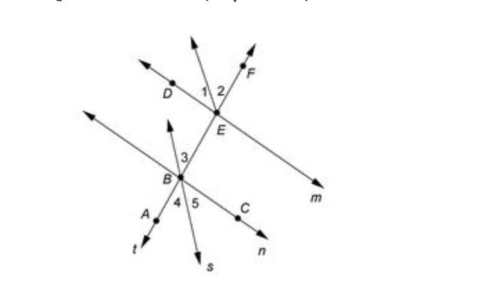 PLEASE HELP! m∥n m∠1 = 50°, m∠2 = 48°, and line s bisects ∠ABC What is m∠3 ?-example-1