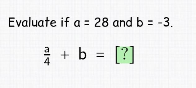 Evaluate if a = 28 and b = -3-example-1