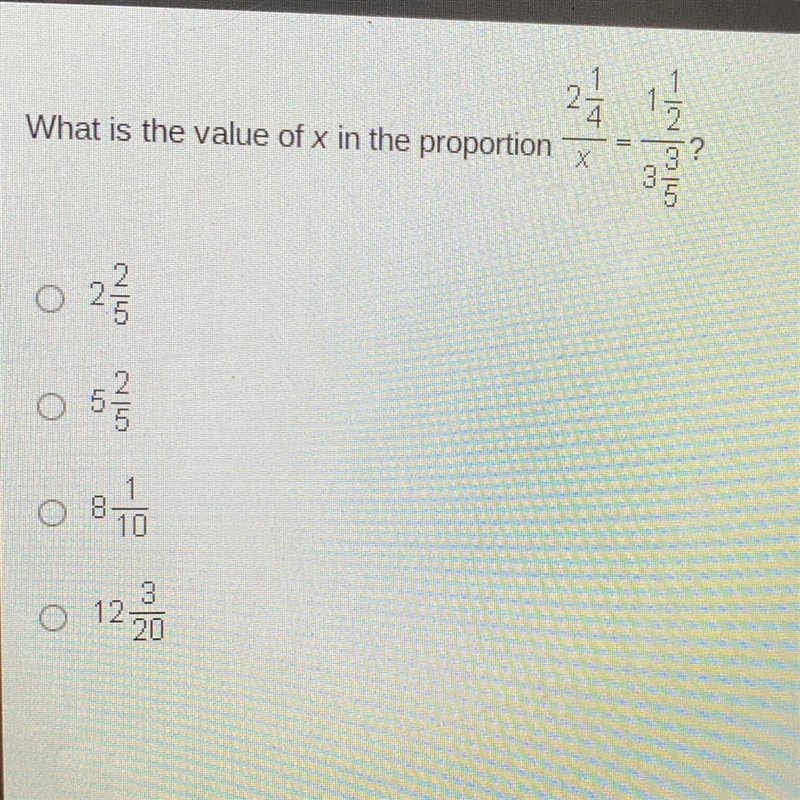 What is the value of x in the proportion-example-1