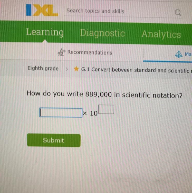 How do you write 889,000 in scientific notation?-example-1