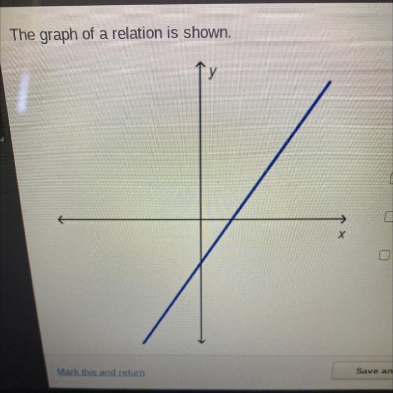 Which of these values could be the slope of the line? Select 2 options. -2 -8/5 0 7/4 3-example-1