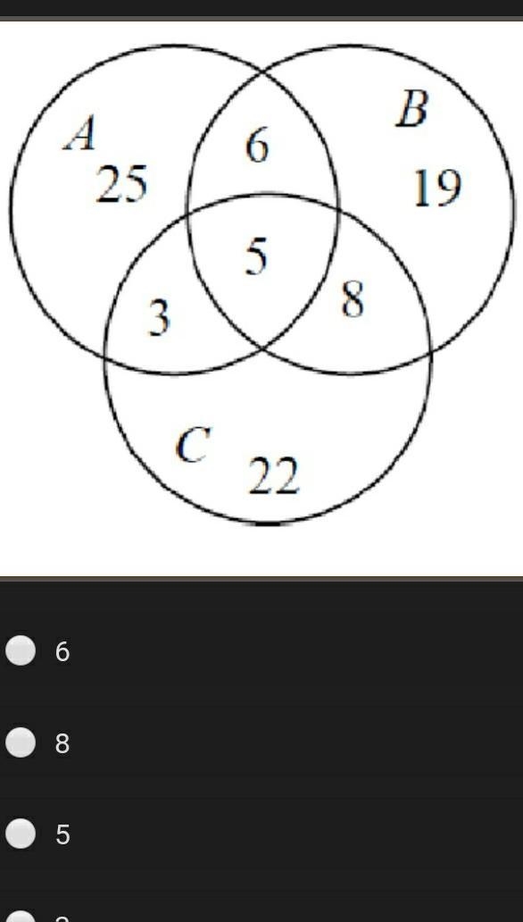 Use the Venn diagram at the right to answer the following questions. How many elements-example-1