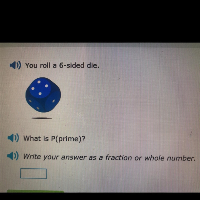 You roll a 6 sided dice what is P(prime)?-example-1