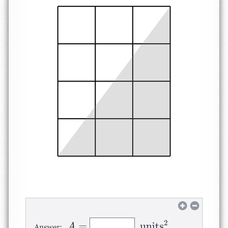 The grid you see below is in the shape of a rectangle. What is the area, in square-example-1