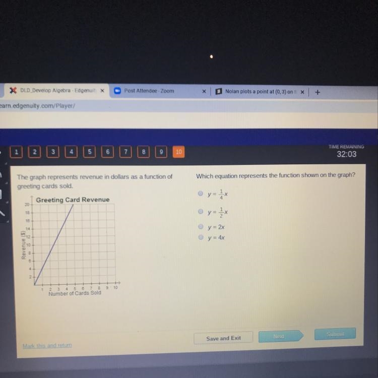 Which equation represents the function shown on the graph ?-example-1