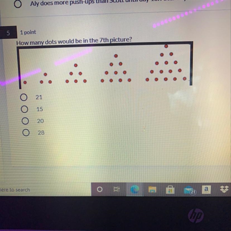 How many dots would be in the 7th picture ?-example-1