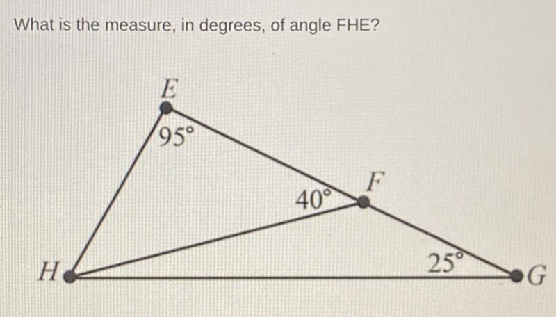 What is the measure, in degrees, of angle of FHE?-example-1