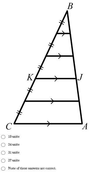 If AC = 40, find the length of JK.-example-1