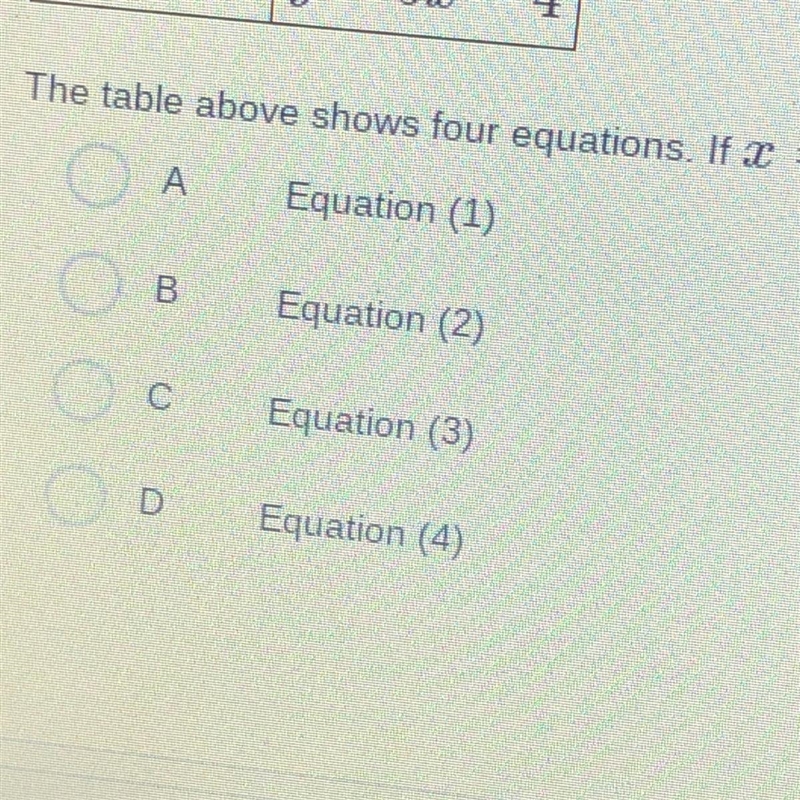 Question 1 Equation (1) y = x + 6 Equation (2) y = 2x + 4 Equation (3) y = 3x + 2 Equation-example-1