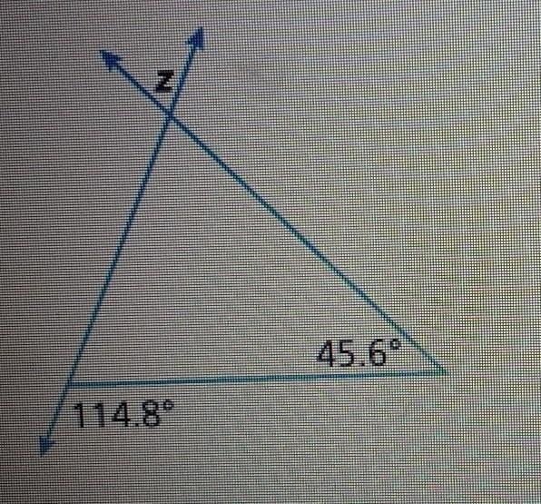 What is the value of Z in degrees, in the figure shown? ​-example-1