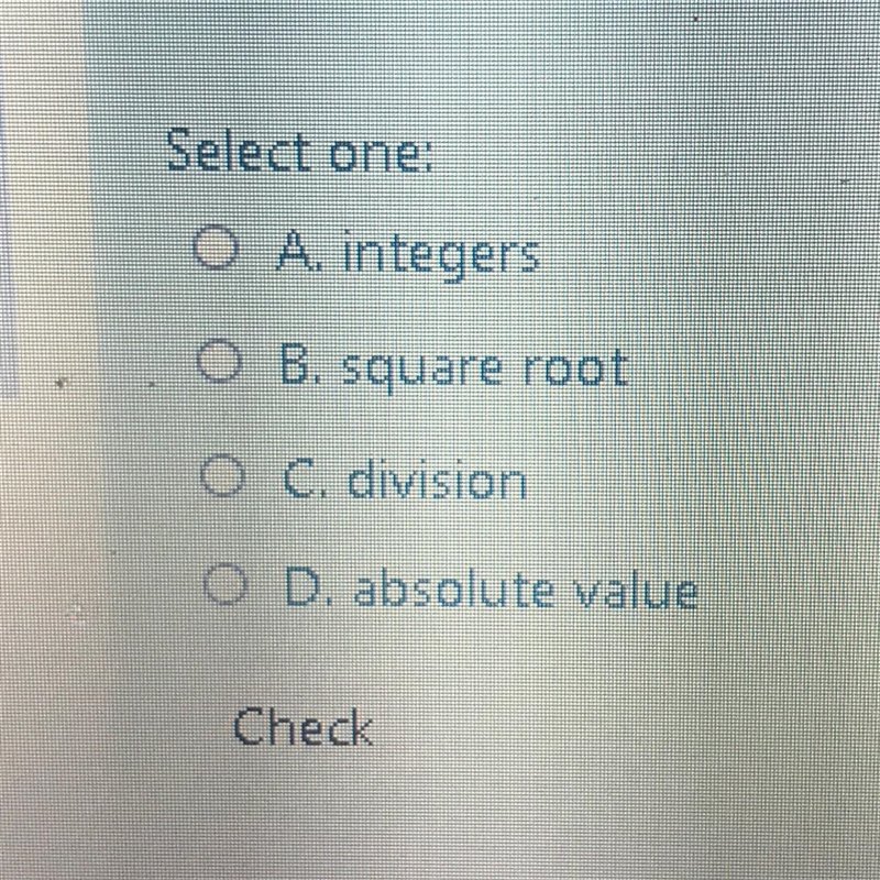 What mathematical operation always results in a positive number?(the picture shows-example-1