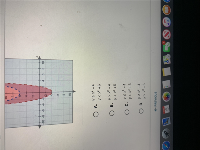 Which stystem of inequalities is graphed below-example-1