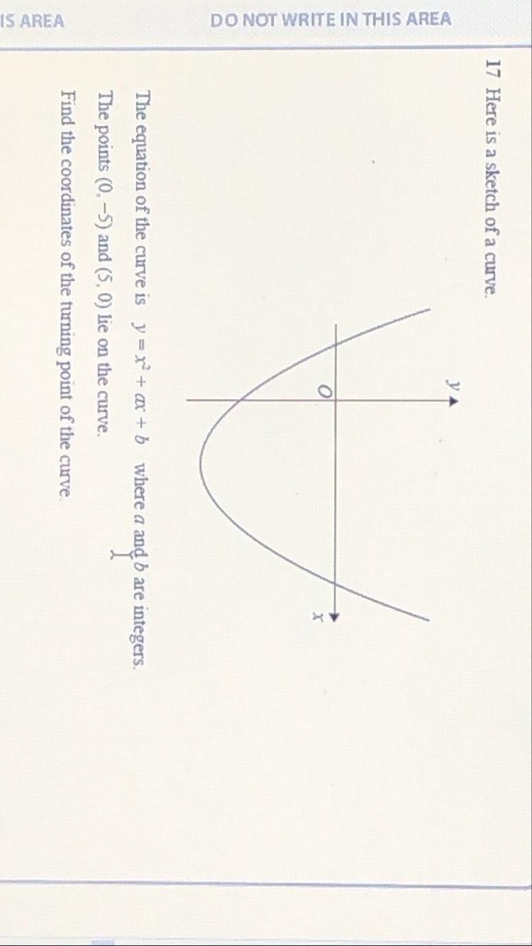 GCSE maths question about the turning point of the graph. please help!-example-1