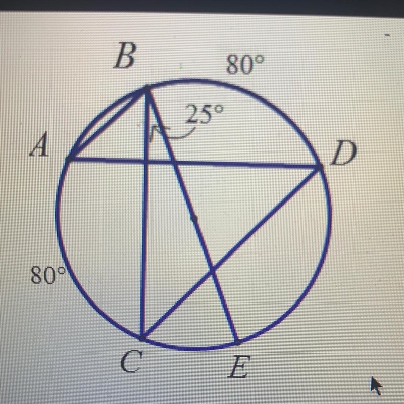 If BE is a diameter of the circle, find MAB A. 400 B 50° C. 75 D 80-example-1