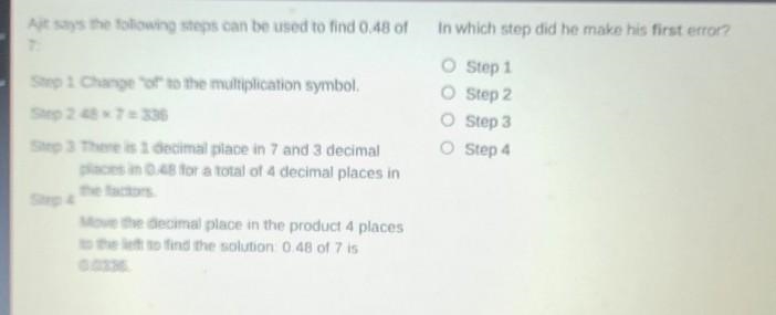 Ajit says the following steps can be used to find 0.48 of in which step did he make-example-1