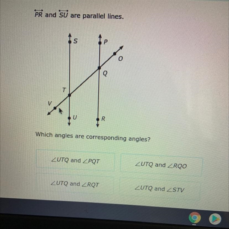 Which angles are corresponding angles?-example-1