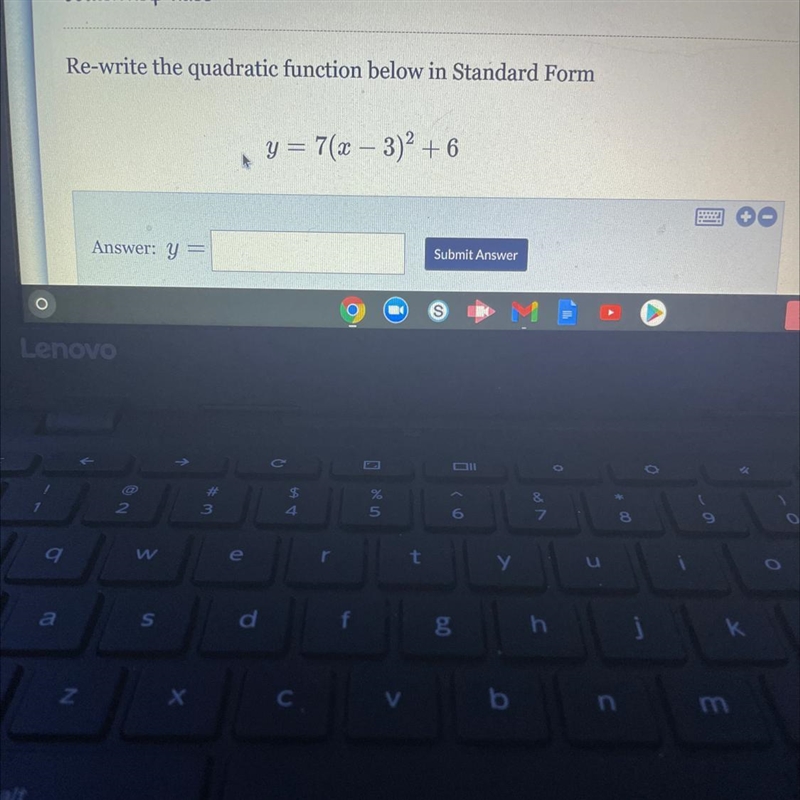 Re-write the quadratic function below in Standard Form-example-1