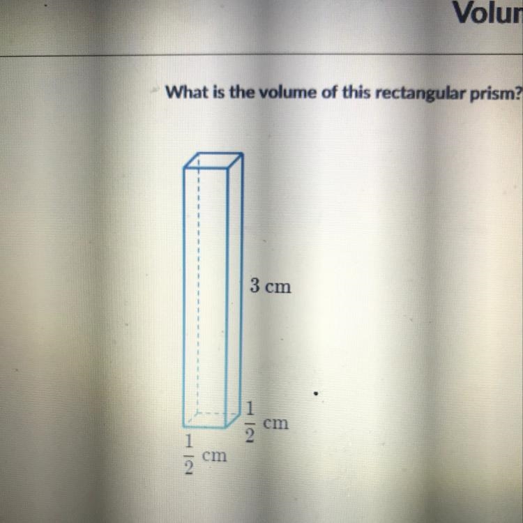 What is the volume of this rectangular prism? 3 cm cm 1 cm-example-1