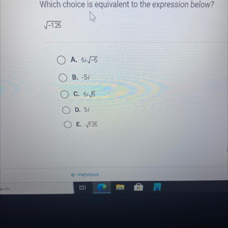 Which choice is equivalent to sqroot-125 PLEASE HELP-example-1