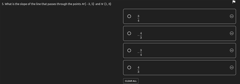 What is the slope of the line that passes through the points M (-3,5) and N (1,8) The-example-1