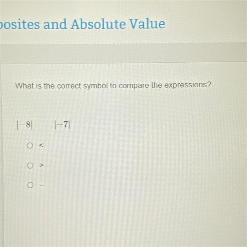 What is the correct symbol to compare the expressions? Pls Answer-example-1