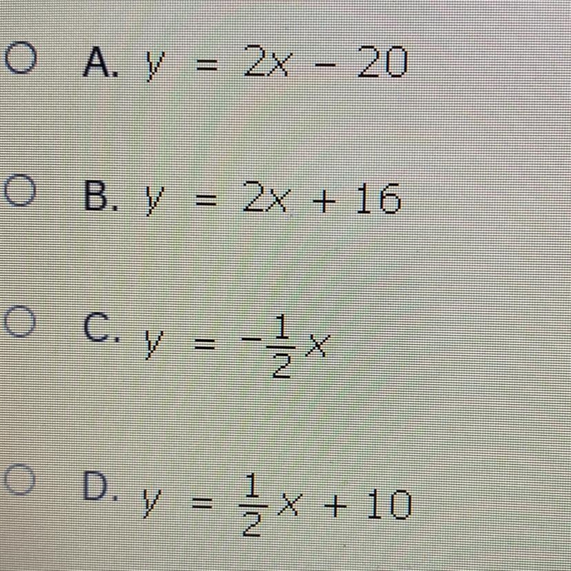 What is the equation of a line passing through the point (-4, 8) that is parallel-example-1