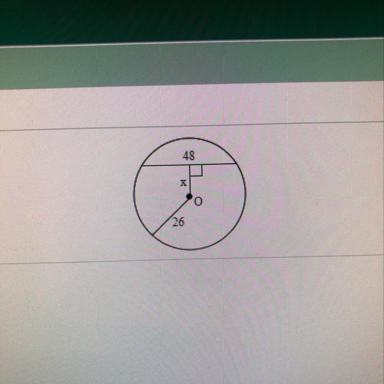 Find value of x in circle O-example-1