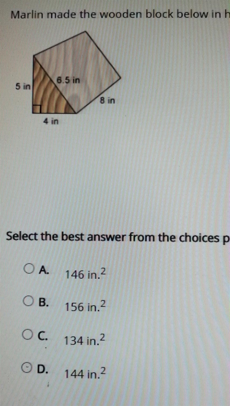 Marlin made the wooden block below in his woodworking class. What is the surface area-example-1