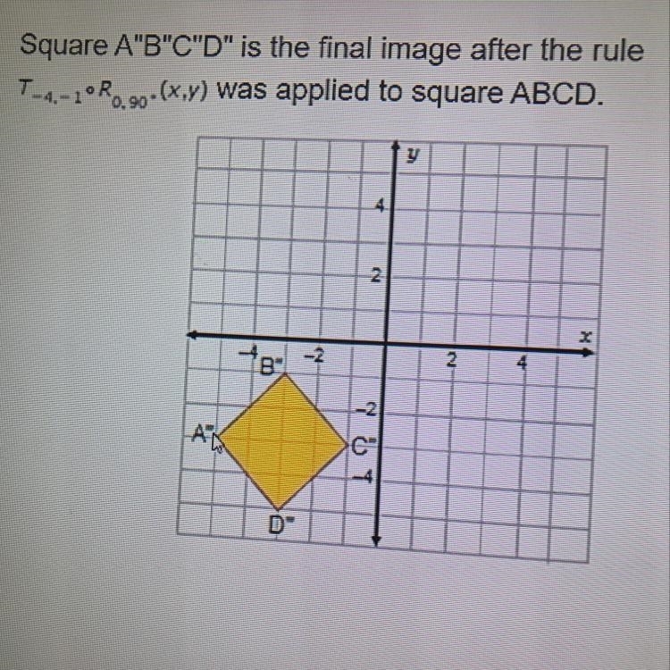 What are the coordinates of vertex A of square ABCD? O (-1,-6) O (-1,-2) 0 (-1,6) O-example-1