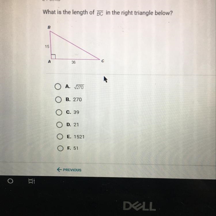 What is the length of BC in the right triangle below?-example-1