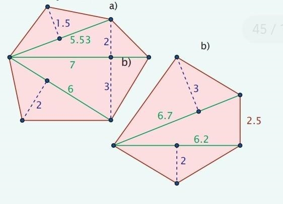 Calculate the area of the polygons in the picture. All measurements are in cm.​-example-1