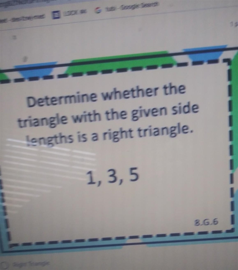 Is this a right triangle yes or no ?​-example-1