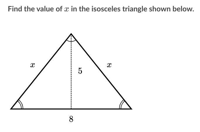 Find the value of xxx in the isosceles triangle shown below. Please answer soon, thank-example-1