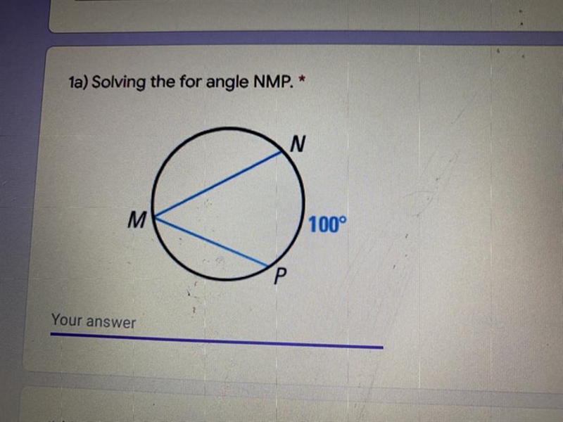 Solving the for angle NMP.-example-1