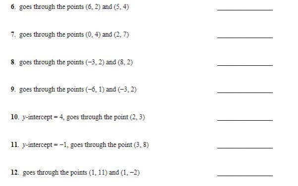 Write an equation in slope-intercept form when given two pieces of key information-example-1