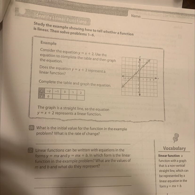 What is the initial value for the function in the example problem? What is the rate-example-1