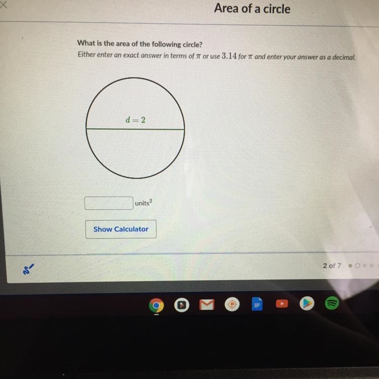 What is the area of the circle?-example-1