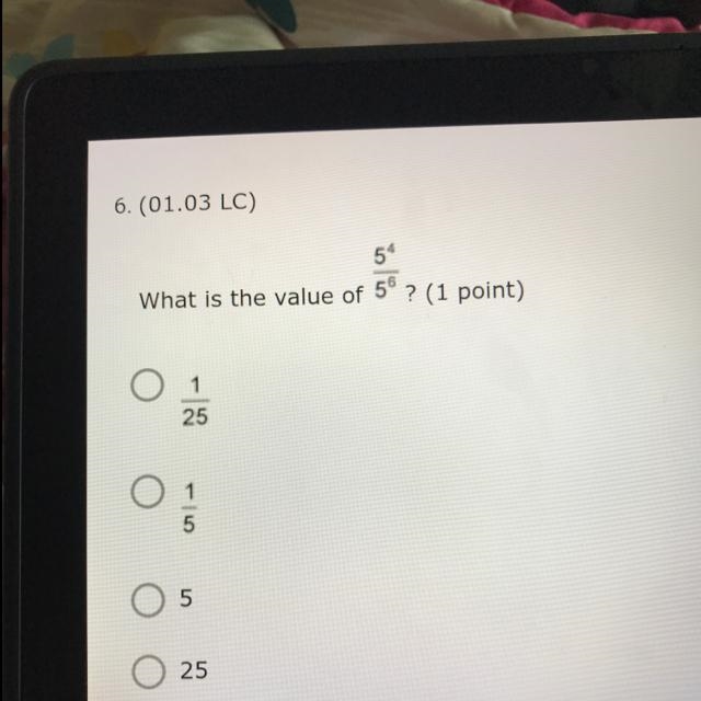 5 What is the value of 58 ? (1 point)-example-1