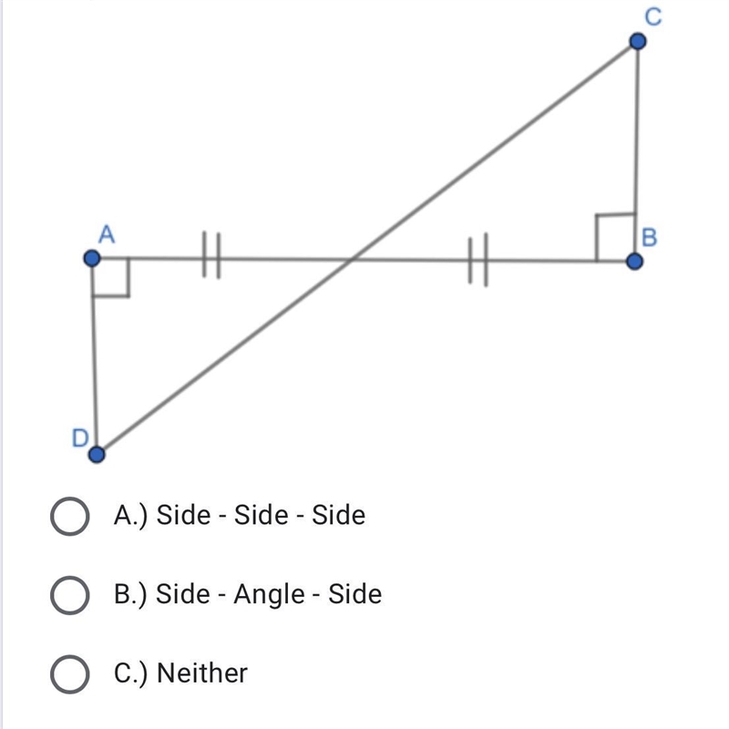 Helpppp!!! Are the triangles below congruent by Side-Side-Side, Side-Angle-Side, or-example-1