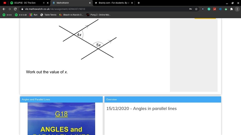 Work the the value of x.-example-1