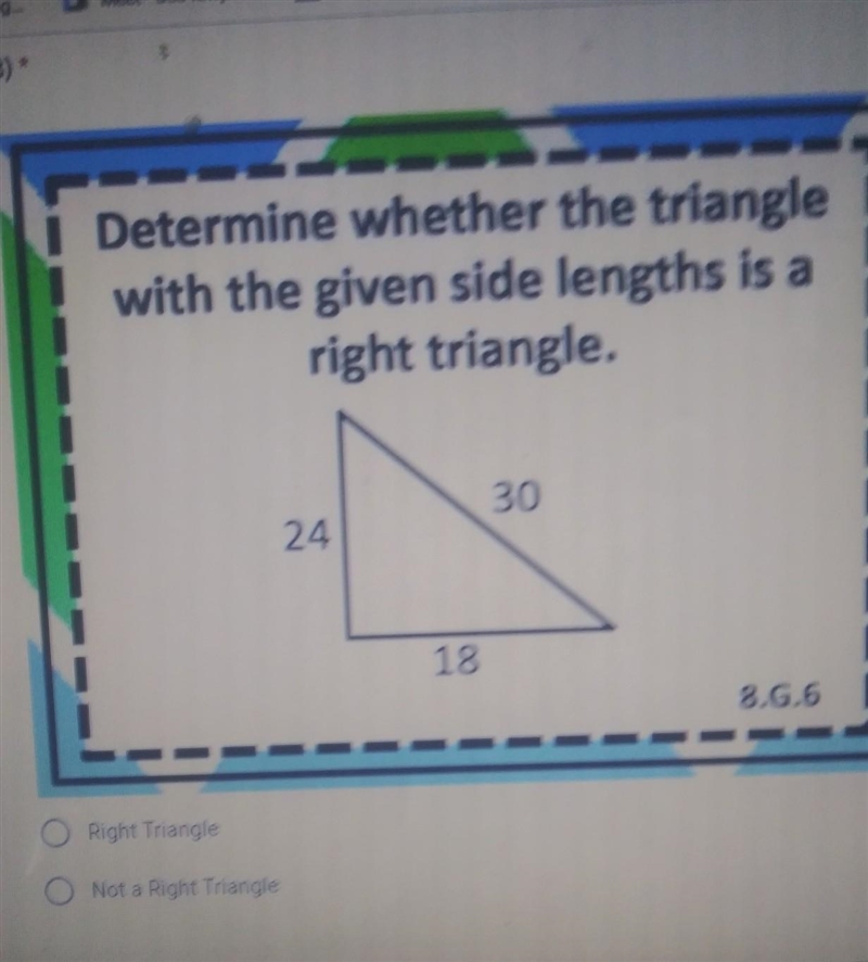 Is this a right triangle or no​-example-1