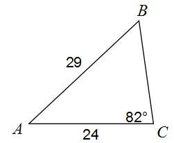 Solve the triangle. Round your answers to the nearest tenth. A. m∠A=43, m∠B=55, a-example-1