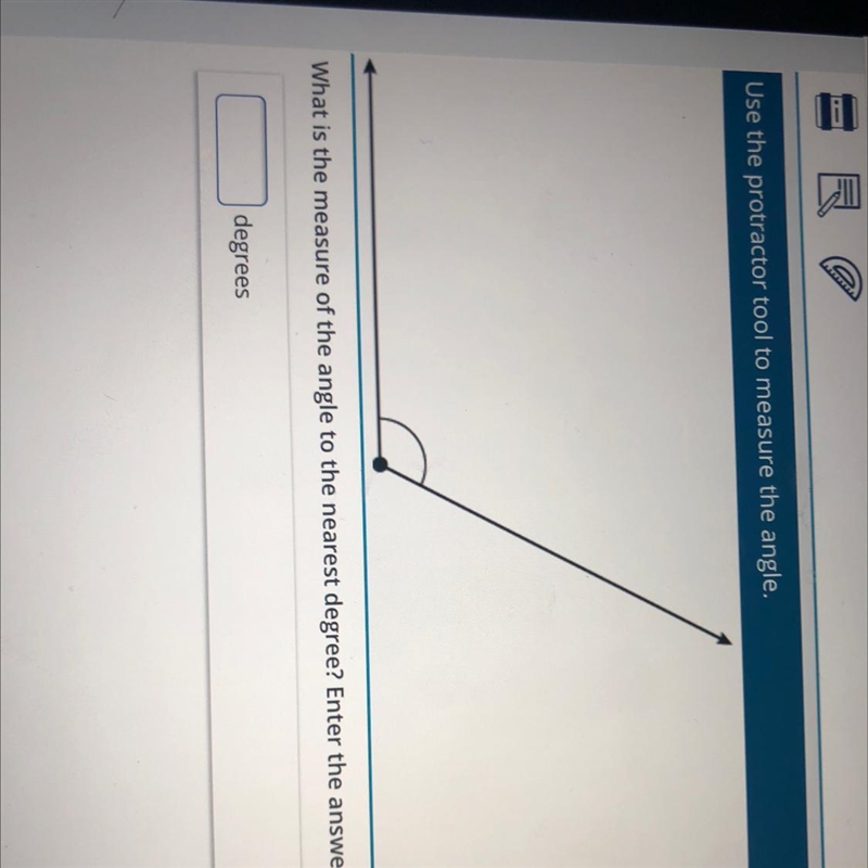 What is the measure of the angle to the nearest degree? Enter the answer in the box-example-1