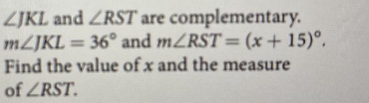 Find the value of x and the measure-example-1